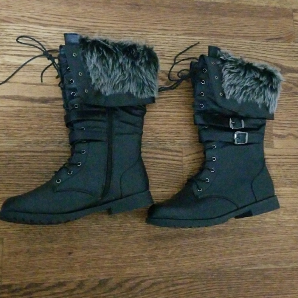 Winter Fur lace up boots